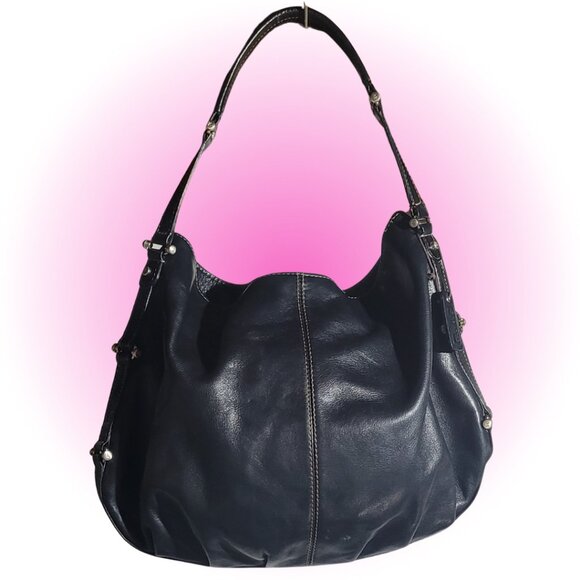 VTG LEATHER HOBO HANDBAG PURSE LIZ CLAIBORNE - Picture 1 of 12